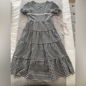 Gingham Black and White Dress